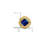 14k Cushion Sapphire Beaded Edge Chain Slide - Image 3