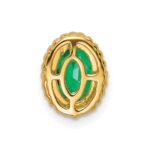 14k Oval Emerald Beaded Edge Chain Slide - Image 4