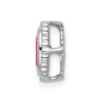 14k White Gold Oval Ruby Beaded Edge Chain Slide - Image 2