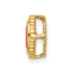 14k Oval Ruby Beaded Edge Chain Slide - Image 2