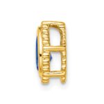 14k Pear Sapphire Beaded Edge Chain Slide - Image 2