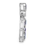 14k White Gold Pear and Marquise Sapphire and Diamond Circle Chain Slide - Image 2