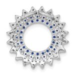 14k White Gold Sapphire and Diamond Sunburst Chain Slide - Image 4