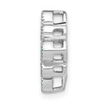 14k White Gold Pear Emerald and Diamond Chain Slide - Image 2