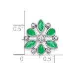 14k White Gold Pear and Marquise Emerald and Diamond Chain Slide - Image 3