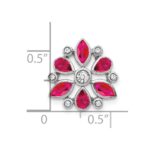 14k White Gold Pear and Marquise Ruby and Diamond Chain Slide - Image 3