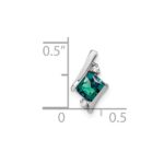 10k White Gold Cushion Cr. Alexandrite and Diamond Chain Slide - Image 2