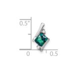 Sterling Silver Antique Cushion Cr. Alexandrite and Diamond Pendant - Image 2