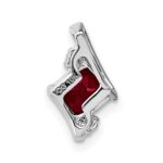 Sterling Silver Antique Cushion Cr. Ruby and Diamond Pendant - Image 3