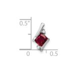 Sterling Silver Antique Cushion Cr. Ruby and Diamond Pendant - Image 2