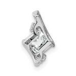 Sterling Silver Antique Cushion White Topaz and Diamond Pendant - Image 3