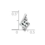 14k White Gold 7mm Cushion April/White Topaz and Diamond Chain Slide - Image 2