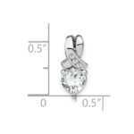 Sterling Silver Rhodium-plated White Topaz and Diamond Pendant - Image 2