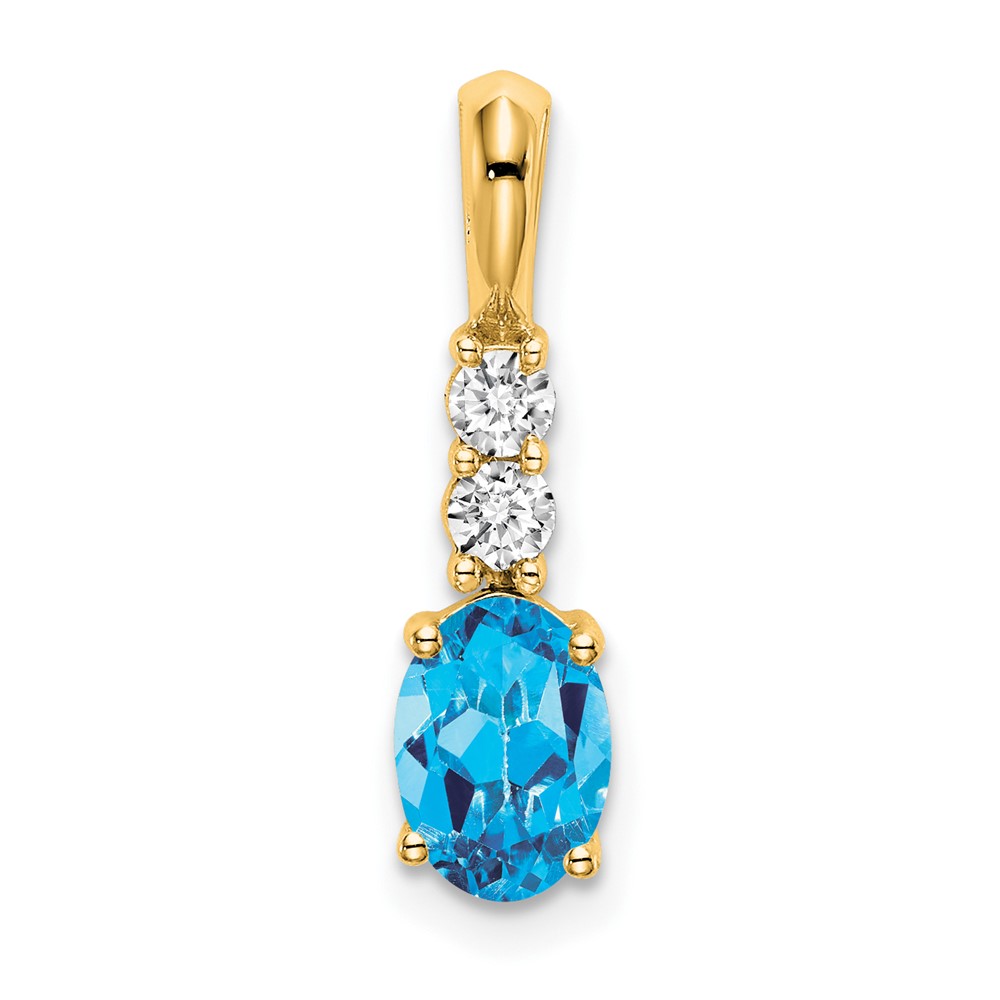 PM7406-BT-013-YA.jpg 14K 7x5 Oval December/Blue Topaz and Diamond Pendant - Image 1
