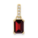 10k Yellow Gold Garnet and Diamond Pendant