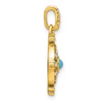 14k Turquoise and White Topaz Pendant - Image 2