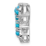 14k White Gold Turquoise and White Topaz Butterfly Chain Slide - Image 2