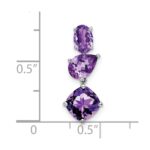 14k White Gold Oval/Pear/Cushion Amethyst Chain Slide - Image 3