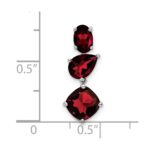14k White Gold Oval/Pear/Cushion Garnet Chain Slide - Image 3
