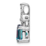 14k White Gold 1/5 carat Lab Grown Diamond VS/SI+ G+ and Lab Created Alexandrite Complete Pendant - Image 2