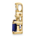 14k 1/5 carat Lab Grown Diamond VS/SI+ G+ and Lab Created Blue Sapphire Complete Pendant - Image 2