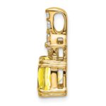 14k 1/5 carat Lab Grown Diamond VS/SI+ G+ and Lab Created Yellow Sapphire Complete Pendant - Image 2