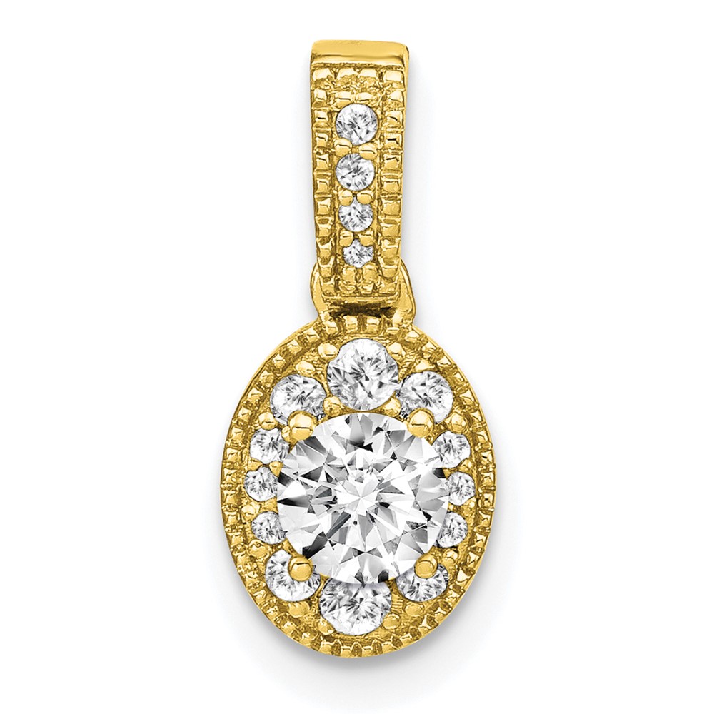PM7979-050-YAA.jpg 14k 1/2 carat Lab Grown Diamond VS/S IFGH Oval Complete Vintage Pendant - Image 1
