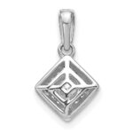 14k White Gold 1/2 carat Lab Grown Diamond VS/SI+ G+ Square Complete Vintage Pendant - Image 4