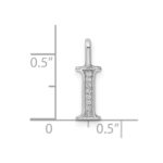 14K White Gold Diamond Letter I Initial Pendant - Image 3