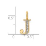 10K Diamond Letter J Initial Pendant - Image 4
