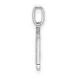 14K White Gold Diamond Letter M Initial Pendant - Image 2
