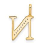 10K Diamond Letter N Initial Pendant - Image 3