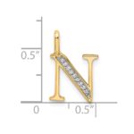 10K Diamond Letter N Initial Pendant - Image 4
