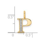 10K Diamond Letter P Initial Pendant - Image 4