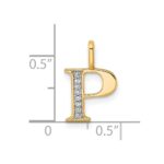 14k Diamond Letter P Initial Pendant - Image 4