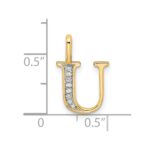 10K Diamond Letter U Initial Pendant - Image 4