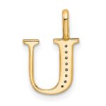 14k Diamond Letter U Initial Pendant - Image 3