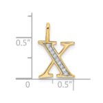 10K Diamond Letter X Initial Pendant - Image 4