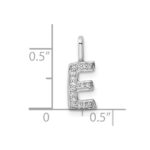 14K White Gold Diamond Letter E Initial Pendant - Image 4