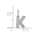 14K White Gold Diamond Letter K Initial Pendant - Image 4