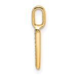 14K  Gold Diamond Letter V Initial Pendant - Image 2