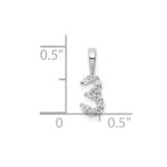 14k White Gold Diamond Number 3 Pendant - Image 3