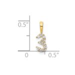 14K Diamond Number 3 Pendant - Image 3