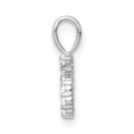 14k White Gold Diamond Number 5 Pendant - Image 2