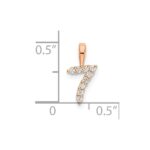 14k Rose Gold Diamond Number 7 Pendant - Image 3