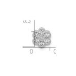 14k White Gold Floral 1/4 carat Diamond Chain Slide - Image 3