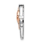 10K Two-tone White & Rose Diamond Cross Chain Slide - Image 2