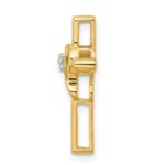 14k Polished Cross with Heart Diamond Chain Slide - Image 2