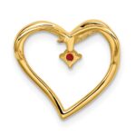 14k Polished Ruby Heart Chain Slide - Image 4
