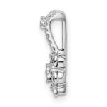 14k White Gold Polished 1/4 carat Diamond Flower Pendant - Image 2